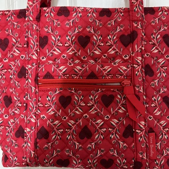 Vera Bradley small Tote Imperial Hearts Red - Picture 3 of 7